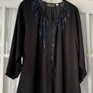 🌠SALE🌠 Bob Mackie Wearable Art Sequinned Blouse size S
